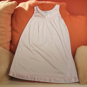 Vanity Fair Vintage Pink Nylon Nightgown Ladies Medium Made in USA Chiffon Lace